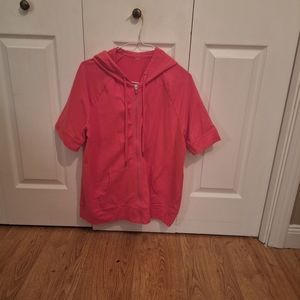 Women's Short Sleeve Zip-up Hoodie